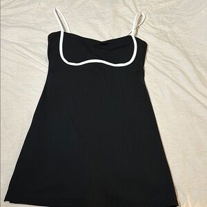 Amazon Black Mini Dress with White Trim